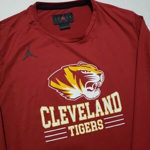 Air Jordan Cleveland Tigers Football Long Sleeve Graphic Shirt Mens‎ XXL